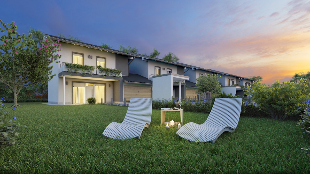 Rendering ville a schiera